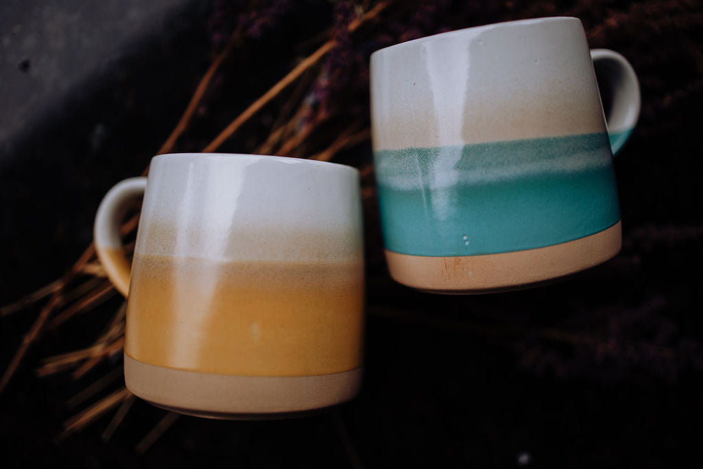 Coastal Sunrise Ceramic Mug Duo