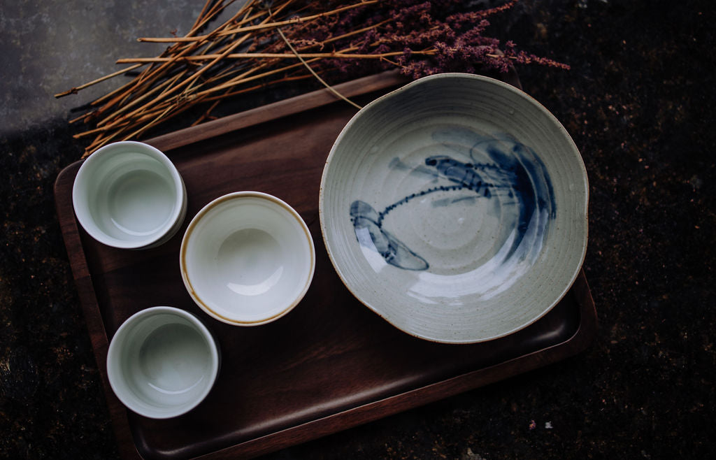 Hand-Painted Blue and White Ceramic Tea Set